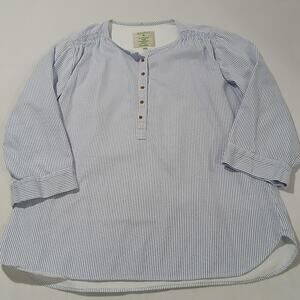 Emerald Isle Weaving Shirt 18 Blue White Stripe Irish Grandfather Cotton